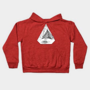 retro camping fire| into the woods camping Kids Hoodie